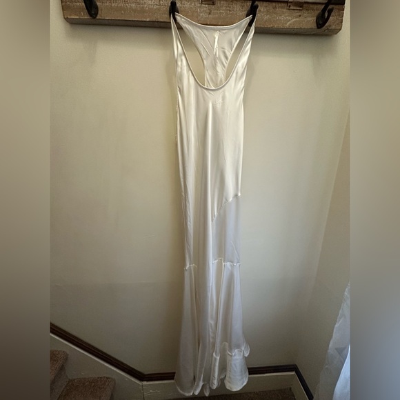 Anthropologie Seamed Silk Midi Dress L - Picture 7 of 13